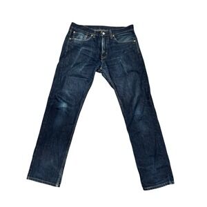 Levis 505 Jeans Mens 32x32 Blue Regular Fit Straight Leg Dark Wash Denim Pants